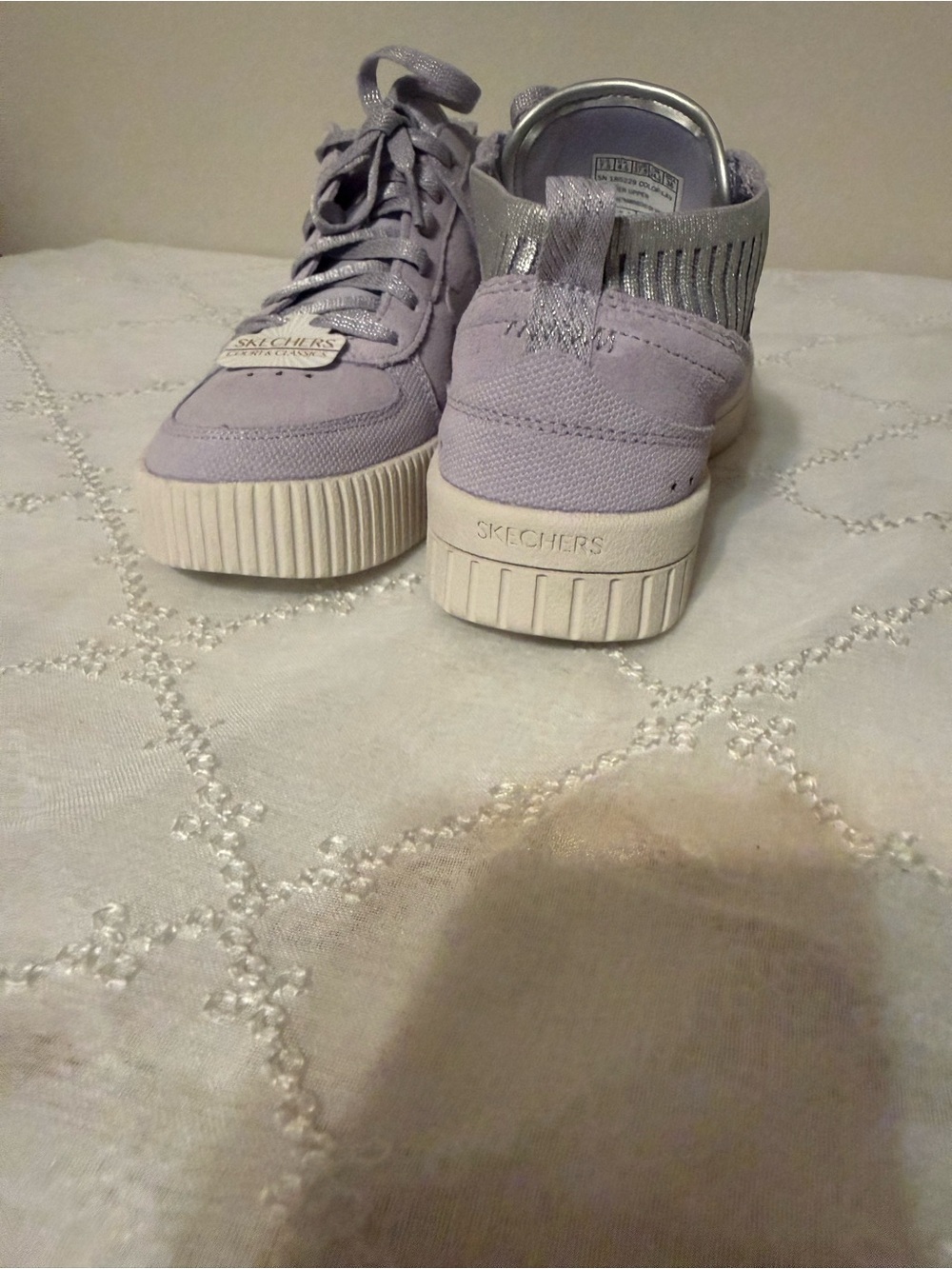 Skechers Lavender Court & Classics High-Top Sneakers - Picture 3 of 5